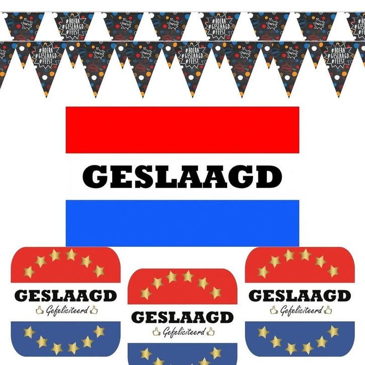 Geslaagd versiering pakket - Geslaagd feestartikelen, Hobby en Vrije tijd, Feestartikelen, Ophalen of Verzenden