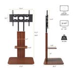 TV Vloerstandaard Verstelbaar met Houten Planken 32-65 Inch, Verzenden, Nieuw