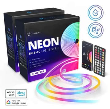 Lideka® RGBIC Neon LED Strip 6 Meter (2 sets van 3m) IP68, Ophalen of Verzenden, Zo goed als nieuw