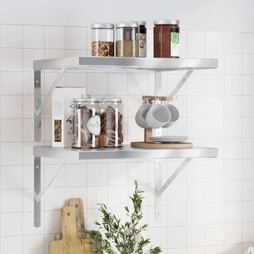 vidaXL Wandschappen 2 st 50x40 cm roestvrijstaal, Verzenden, Nieuw