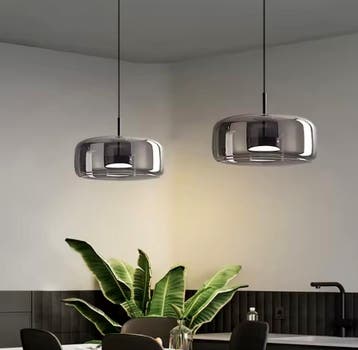 Luxe Moderne Glazen Hanglamp – LED Plafondlamp Zwart of Goud, Huis en Inrichting, Lampen | Hanglampen, Verzenden, Nieuw