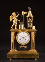 Tafelklok - Verguld en gepatineerde brons - 1750-1800 -