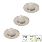 Set van 3 badkamer inbouwspots nikkel + LED spots GU10, Verzenden, Nieuw