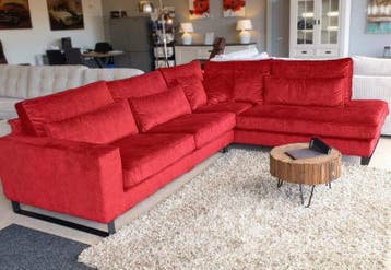 Hoekbank Naarden - hoekbanken - Rood, Huis en Inrichting, Nieuw, Stof