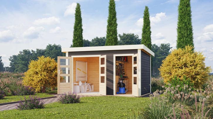 Tuinhuis Schönbuch 1 Grijs 398 x 273 cm, Tuin en Terras, Tuinhuizen