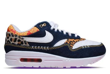 Nike Air Max 1 Premium Denim Leopard • 42 43, Ophalen of Verzenden, Nieuw, Nike, Sneakers of Gympen