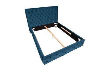 Queensize tweepersoonsbed PARIS 160x200cm donkerblauw, Ophalen of Verzenden, Nieuw