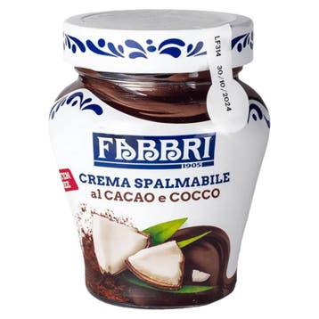 Fabbri Chocolade Kokos Spread 200g, Verzenden, Nieuw