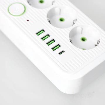 Kobi 3 stopcontacten + 4x USB-A + 1x USB-C - 3 meter snoe..., Ophalen of Verzenden, Nieuw