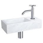 Fonteinset Differnz Helios 37.5x18.5x9.5 cm Marmer Wit Met, Huis en Inrichting, Badkamer | Badkamermeubels, Ophalen of Verzenden