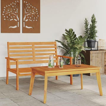 vidaXL Tuinset massief acaciahout, Verzenden, Nieuw, Hardhout, Tuinset