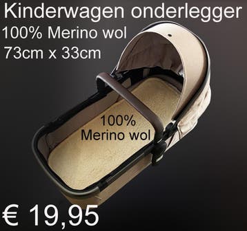 Onderlegger kinderwagen 100% Merino wol 73cm x 33cm € 19,95, Ophalen of Verzenden, Nieuw