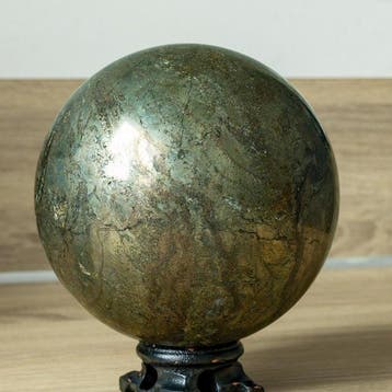 pyriet Fine Large Pyrite Quality Sphere - Hoogte: 11 cm -