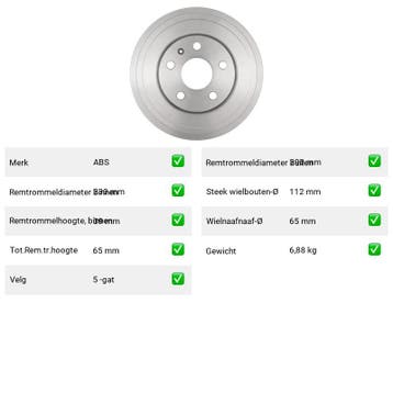 Remtrommel Achteras Volkswagen Beetle – AutopartsOnline.nl, Verzenden, Nieuw, Volkswagen