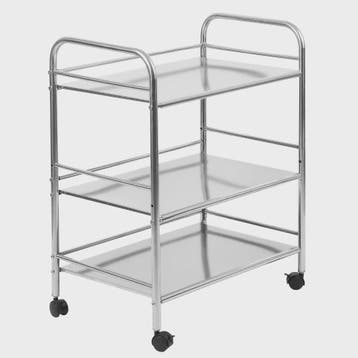 RVS Serveerwagen met 3 etages - 61x36x75cm - Keukenwagen & T