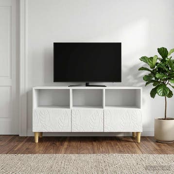 vidaXL TV-kast 102 x 34,5 x 50 cm Hoogglans Wit Bewerkt hout, Minder dan 50 cm, Verzenden, Nieuw, Minder dan 100 cm