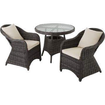 Aluminium rotan zitgroep Zürich 2+1 - grijs, Verzenden, Nieuw
