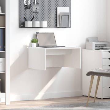 vidaXL Wandbureau Wit Bewerkt hout 60 x 45 x 30 cm, Huis en Inrichting, Verzenden, Nieuw