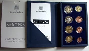 Munten set 1 Cent 2 Euro (8 munten) 2014 Andorra, Postzegels en Munten, Munten | Europa | Euromunten, Verzenden