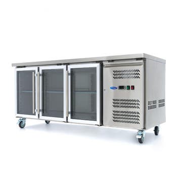 Koelwerkbank - 180 cm - 3 Glazen Deuren, Verzenden, Nieuw in verpakking, Koelen en Vriezen