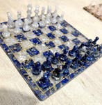 Schaakspel - Lapis lazuli en blauwe chalcedoon omhuld met, Verzamelen