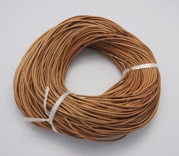 50 cm DQ leerkoord – runderleer – rond 1 mm – kleur Pe, Ophalen of Verzenden, Nieuw, Kraal