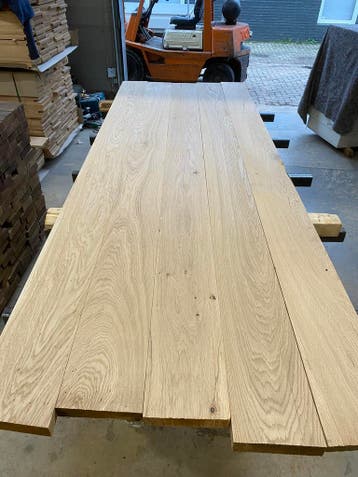 Eiken tafel op maat. Vensterbanken traptredes latten e.d., Ophalen of Verzenden, Nieuw, Hout