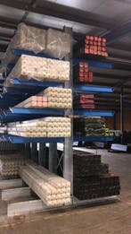 Draagarmstelling dubbel 4,0 m hoog en 1,2 m diep met 6 niv., Ophalen of Verzenden