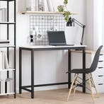 vidaXL Tafel Wit 100 x 50 x 77 cm Engineered hout en staal, Huis en Inrichting, Verzenden, Nieuw