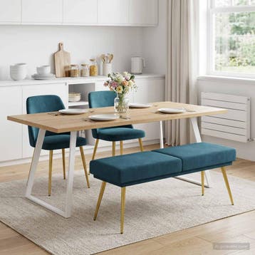 vidaXL Dubbel Laagige Bank Blauw 120 x 45 x 46 cm fluweel, Verzenden, Nieuw, Stof
