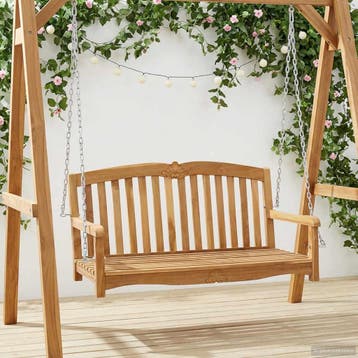 vidaXL Schommelbank 114 x 60 x 60,5 cm Massief Teakhout, Verzenden, Nieuw