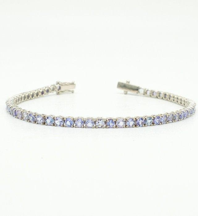 Armband - 18 karaat Witgoud Tanzaniet, Sieraden, Tassen en Uiterlijk, Armbanden