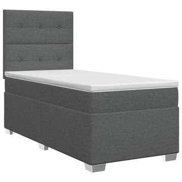 vidaXL Boxspringbed met matras Donkergrijs 80 x 200 cm Stof, Verzenden, Nieuw