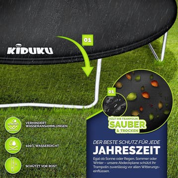 Trampoline beschermhoes - Afdekhoes - 427 cm - Zwart - KIDUK, Verzenden, Zo goed als nieuw