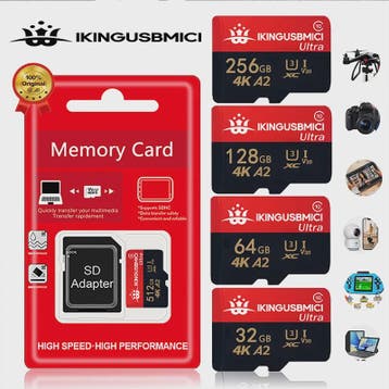 Snelle Micro SD Kaart (32GB-512GB) - U3, V30, A2 - Hoge Kwal, Verzenden, Nieuw