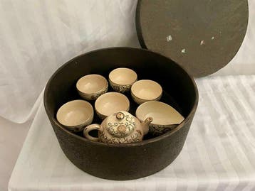 Shimiu-yaki  - Theeservies (8) - Keramiek, Porselein,