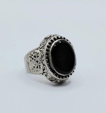 Onyx - Zilver - Ring