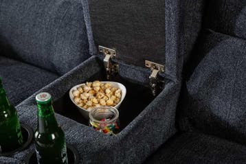 Exclusieve 2-zits bioscoopfauteuil HOLLYWOOD donkergrijze, Ophalen of Verzenden, Nieuw