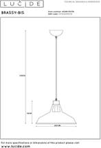 Lucide BRASSY-BIS - Hanglamp - Ø 31 cm - 1xE27 - Zwart, Huis en Inrichting, Lampen | Hanglampen, Ophalen of Verzenden, Zo goed als nieuw