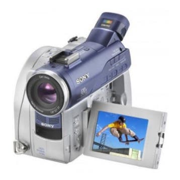 Sony DCR-DVD100E DVD-Handycam Videocamera - Zilver/Blauw, Verzenden, Zo goed als nieuw