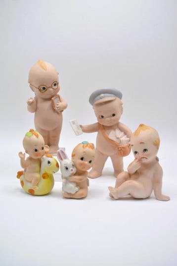 Enesco, Lefton - Beeldje - Conjunto de cinco figuras Kewpie