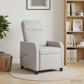 vidaXL Massage Recliner Wolkengrijs Stof, Verzenden, Nieuw