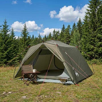 vidaXL Tunneltent 4-persoons Olijfgroen 185T Polyester met, Verzenden, Nieuw, Tot en met 2