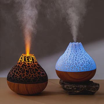 Volcano Luchtbevochtiger 300ml met Kleurrijk Nachtlampje - U, Verzenden, Nieuw
