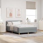 vidaXL Boxspringbed met kussen Lichtgrijs 140 x 200 cm Stof, Verzenden, Nieuw, Stof
