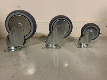 Zwenkwiel 125mm - tente 2470 pjh 125 p50 grijs, Ophalen of Verzenden, Nieuw
