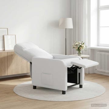 vidaXL Relaxfauteuil Wit Stof, Verzenden, Nieuw