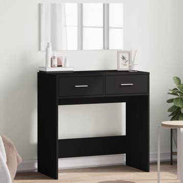 vidaXL Kaptafel met spiegel 80x39x80 cm zwart, Huis en Inrichting, Tafels | Kaptafels, Verzenden, Nieuw