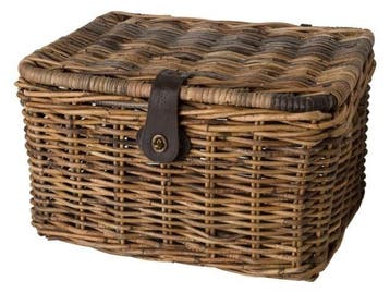 Fast Rider Rotan Fietsmand Met Klep Medium Bruin, Verzenden, Nieuw