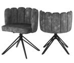 Set van 2 Draaibare Eetkamerstoelen – Fluweel en Metaal, Verzenden, Nieuw